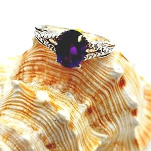 Amethyst and Diamond Ring